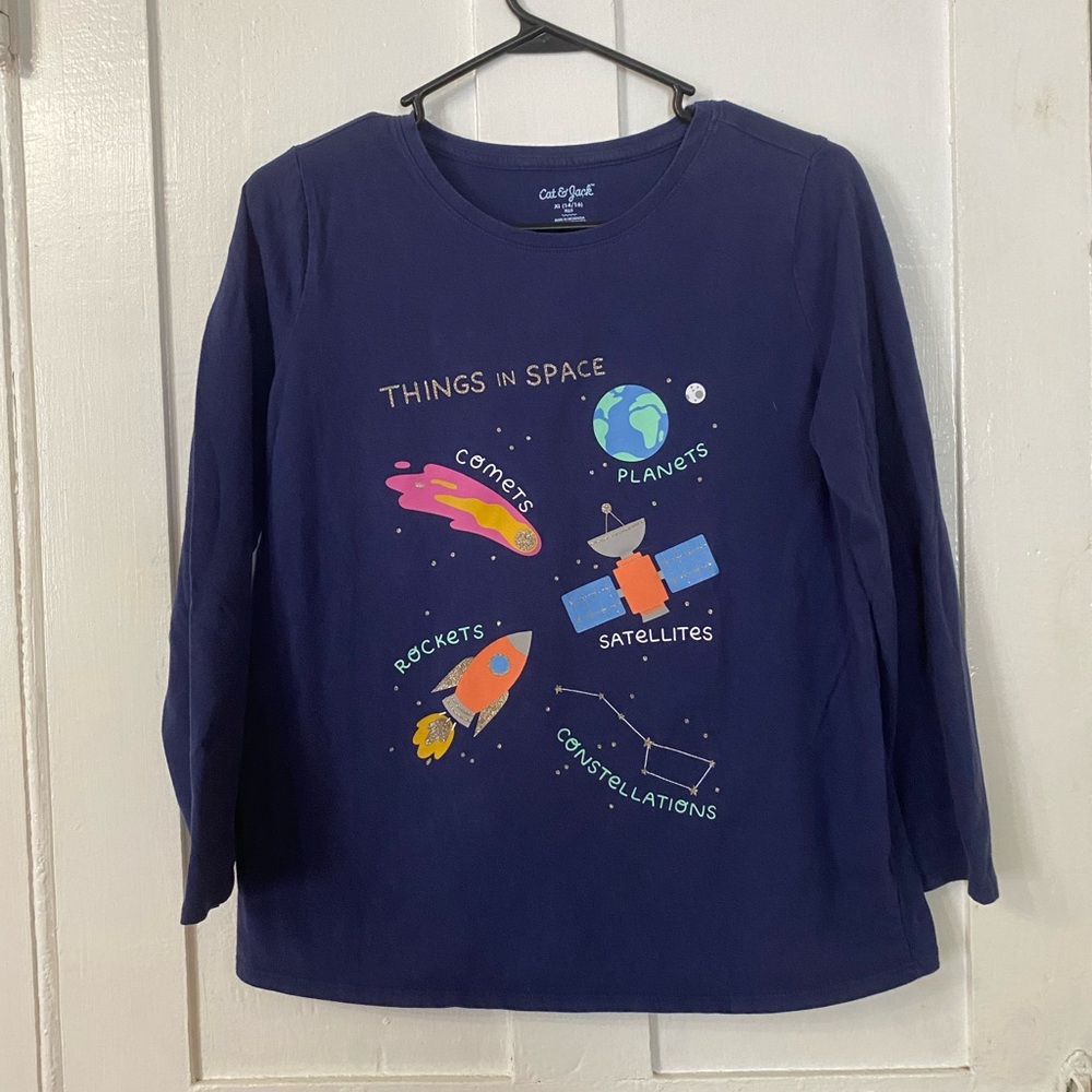 Cat & Jack Kids Navy Space Adventure Long Sleeve Tee